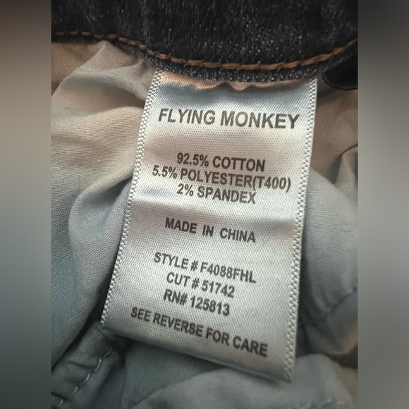 Flying Monkey Blue Distressed Women's Jeans - Picture 6 of 7